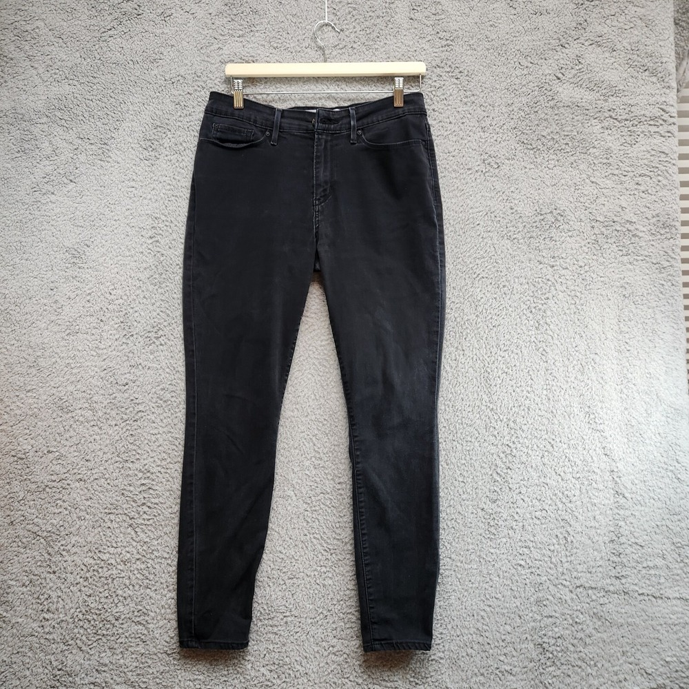 Levi's‎ Signature Jeans Womens 10M Black Denim Cotton Mid Rise Skinny 5 Pocket
